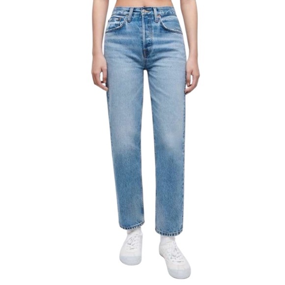 ReDone 70s Stove Pipe Blue‎ Wash High Rise Straight Leg Jeans Size 27